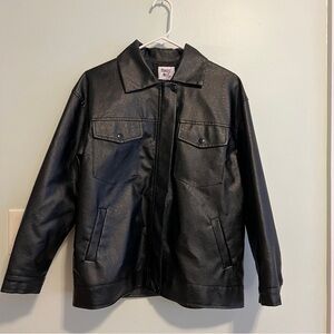 Princess Polly Black Faux Leather Jacket